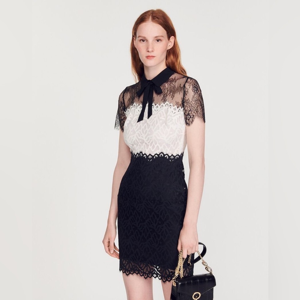 Sandro two-tone lace dress, size S, very good condition